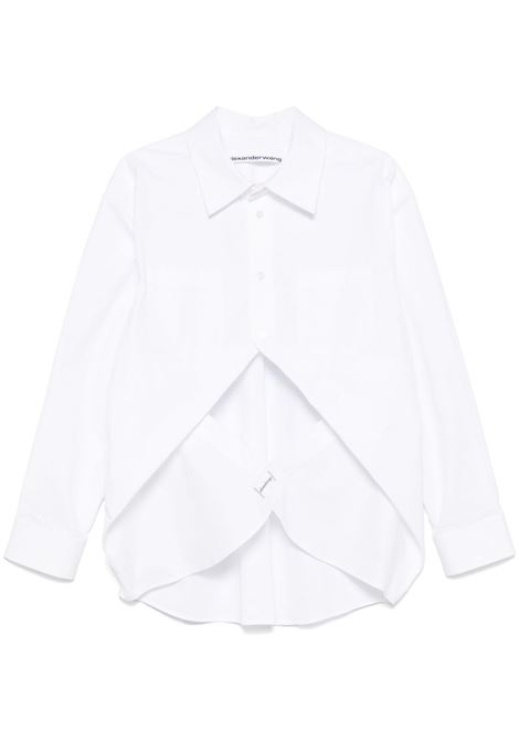 Camicia over con orlo asimmetrico in bianco Alexander wang - donna